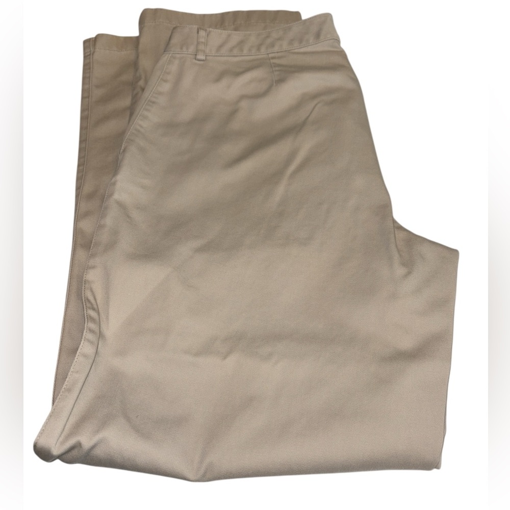 L. L. Bean khaki pants regular for straight leg button/zip 100% cotton size 8